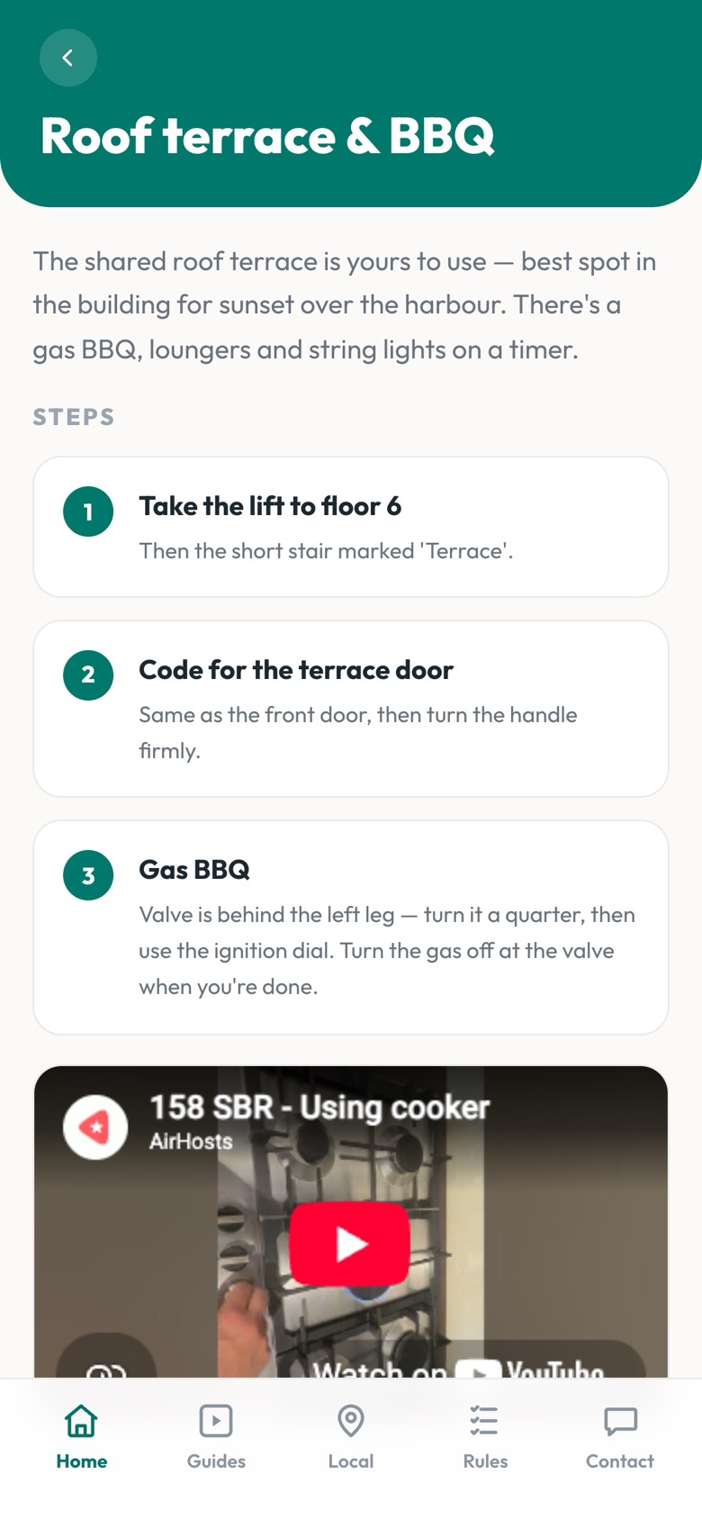 Demo guide screen: terrace